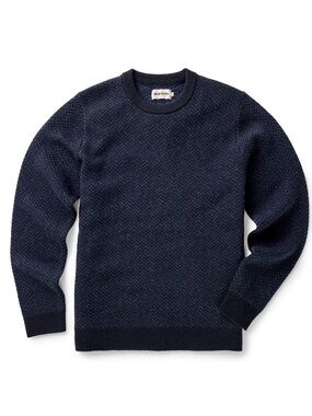 Taylor Stitch Eddy crew Herringbone-heather marine